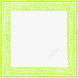 绿色印花相框端午素材