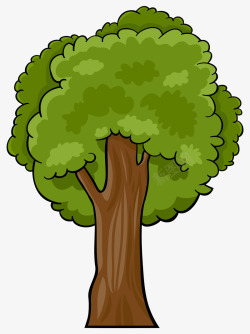 树笔刷手绘绿色大树高清图片