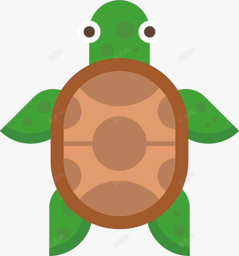 扁平化海龟png免抠素材_新图网 https://ixintu.com 卡通 扁平化 海洋 海龟