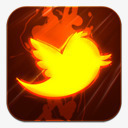小鸟Twitter火焰社交媒体图标图标