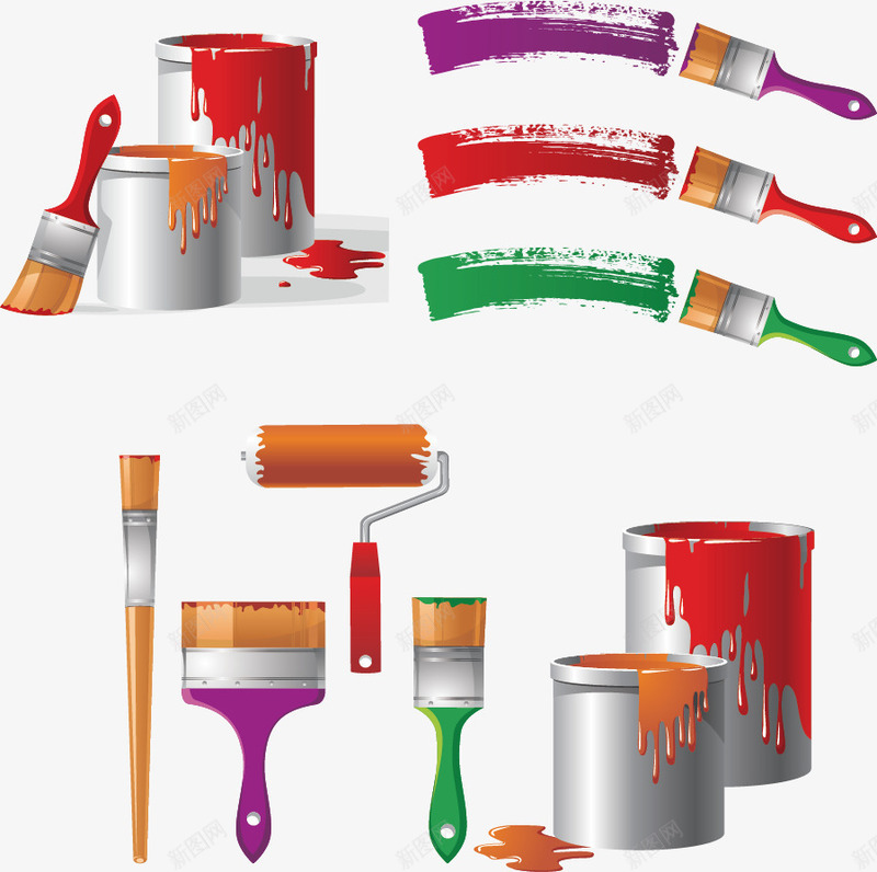 油漆png免抠素材_新图网 https://ixintu.com 彩色油漆 油漆 油漆桶 涂料 笔刷 颜料