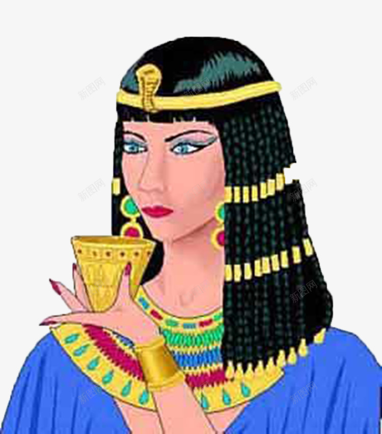 埃及艳后女皇png免抠素材_新图网 https://ixintu.com 人 卡通 埃及女王头像 女皇 皇冠