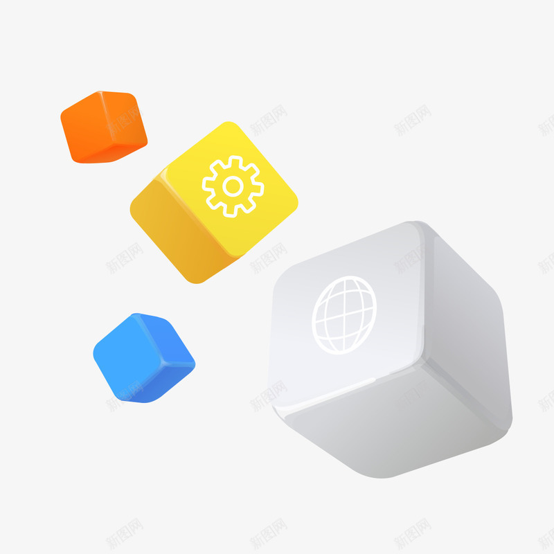 正方形方块png免抠素材_新图网 https://ixintu.com 方块 正方形 正方形方块 白色
