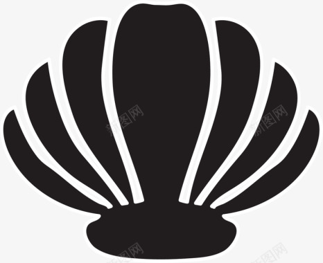 黑色简约大海贝壳图标图标