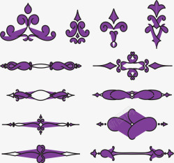 紫色分隔符紫色欧式花藤分隔栏高清图片