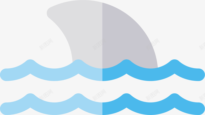 卡通鲨鱼鳍图标png_新图网 https://ixintu.com 卡通扁平化 危险 图标ico 大海 海洋 鲨鱼 鲨鱼鳍