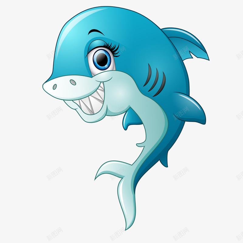 卡通可爱的鲨鱼动物矢量图ai免抠素材_新图网 https://ixintu.com 卡通 可爱 海洋动物 牙齿 矢量图 蓝色 鲨鱼 鲨鱼嘴