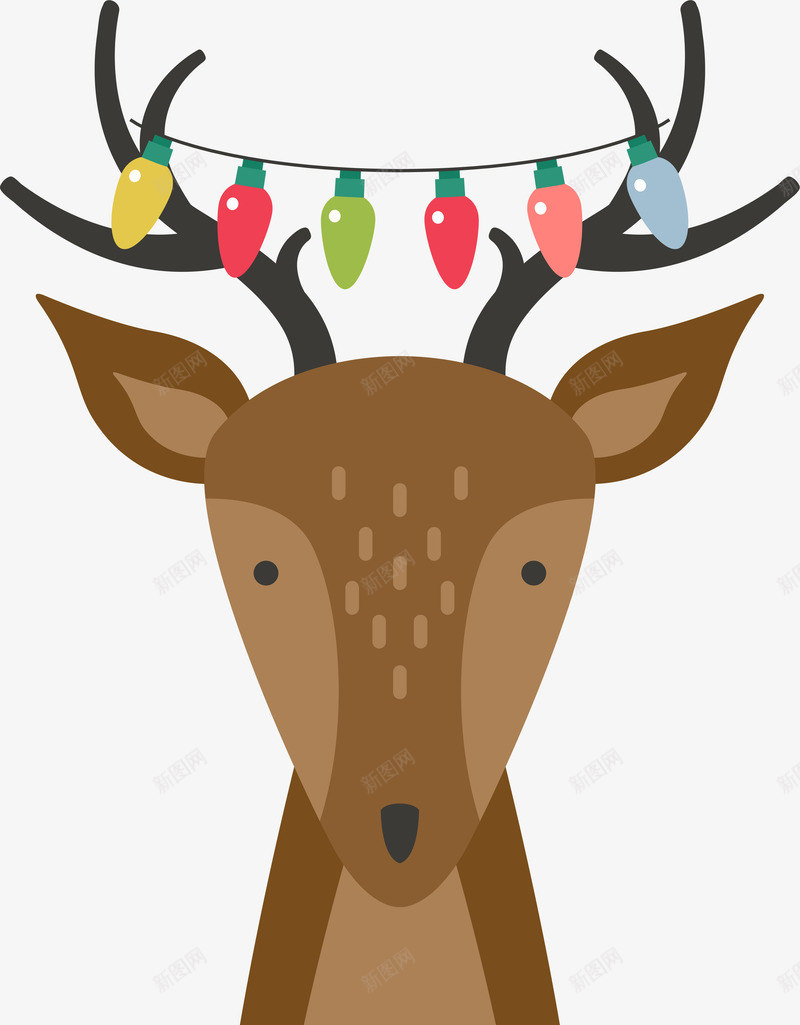 卡通圣诞节麋鹿png免抠素材_新图网 https://ixintu.com 卡通可爱 圣诞节 庆祝 温馨 矢量图案 装饰 麋鹿