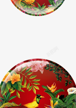 红瓷器中国风瓷盘高清图片