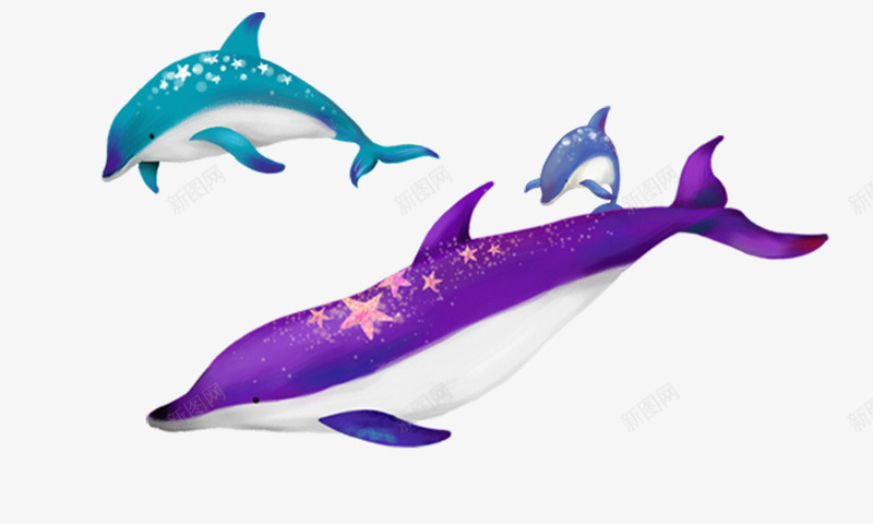 海豚鲸鱼psd免抠素材_新图网 https://ixintu.com 海底世界 海洋生物 海豚 鲸鱼
