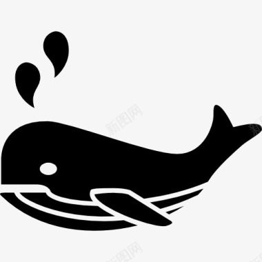 鲸鱼的海洋哺乳动物侧视图图标图标