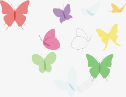 色彩蝴蝶装饰图案素材