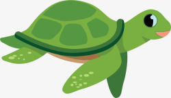 游动海龟绿色卡通游动海龟高清图片
