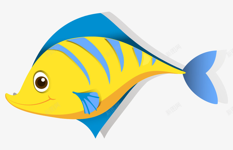 卡通手绘可爱黄色小鱼png免抠素材_新图网 https://ixintu.com 卡通的海洋生物 可爱的小鱼 手绘的小鱼 黄色的小鱼