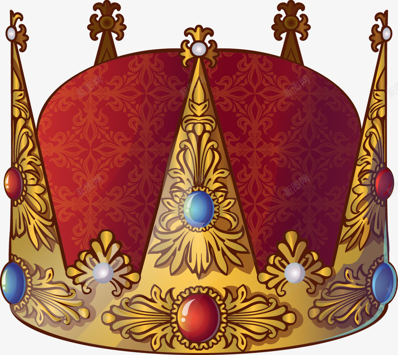 珠宝皇冠png免抠素材_新图网 https://ixintu.com 椭圆形 珠宝 皇冠 红色的 蓝色的 金黄色的 黄色椭圆形