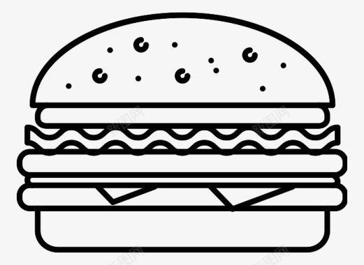 手绘汉堡图标图标