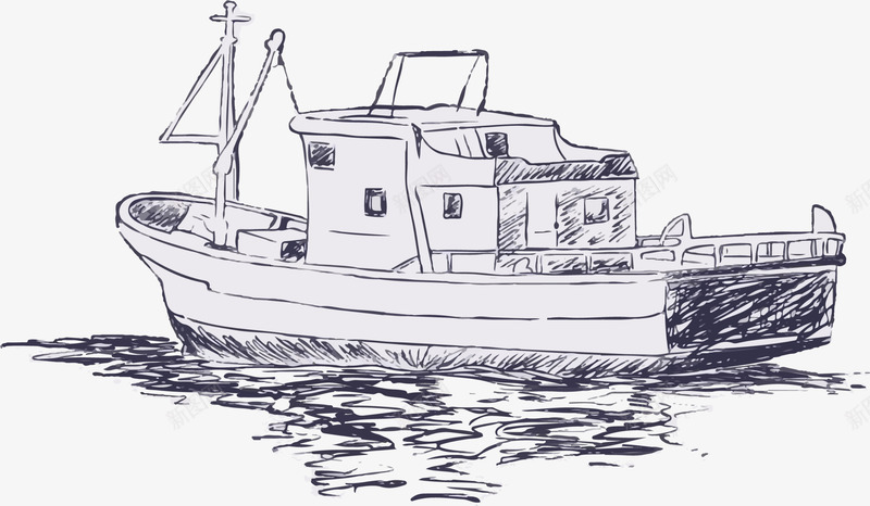 世界海洋日手绘轮船png免抠素材_新图网 https://ixintu.com 一艘轮船 世界海洋日 手绘轮船 画画 素描 绘画