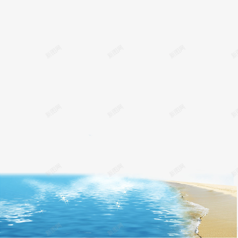 蓝色海洋沙滩png免抠素材_新图网 https://ixintu.com 沙子 沙滩 海滩 蓝色海洋