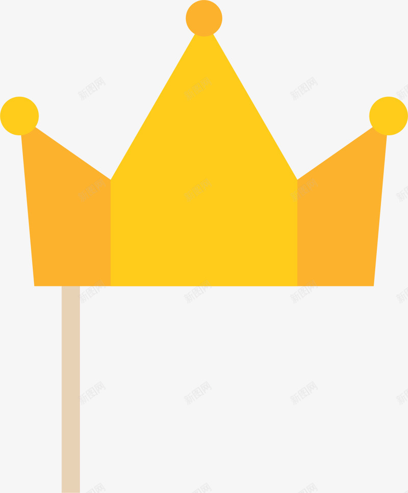 黄色扁平皇冠面具png免抠素材_新图网 https://ixintu.com 儿童节 六一节 六一表演 国王 皇冠帽子 装饰图案 金色皇冠
