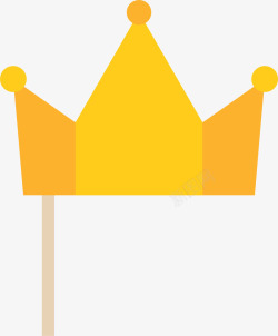 黄色扁平皇冠面具素材