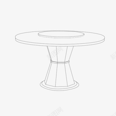 圆桌木椅圆桌简笔素描图标图标