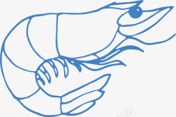 世界海洋日手绘海虾素材