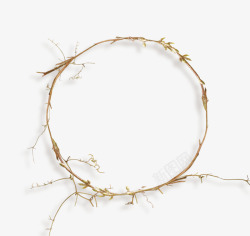 创意树根藤蔓圆环装饰图案素材