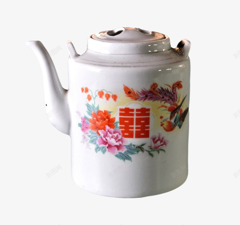 印花瓷茶壶png免抠素材_新图网 https://ixintu.com 产品实物 印花瓷茶壶 瓷茶壶
