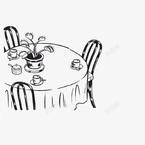 餐桌简笔画图标png_新图网 https://ixintu.com 桌子简笔画 桌布 椅子 简笔 简笔绘画 绘画 餐桌