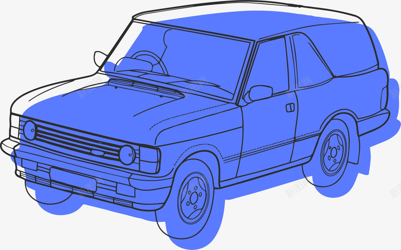 蓝色方块奔驰矢量图ai免抠素材_新图网 https://ixintu.com SUV 奔驰 奔驰GLA 方块 著名品牌 豪车 矢量图