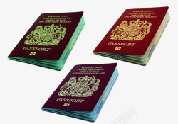 英国出国留学带有印花图案的英国护照高清图片