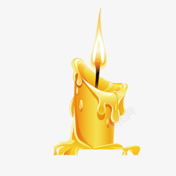 黄色点燃的蜡烛元素素材