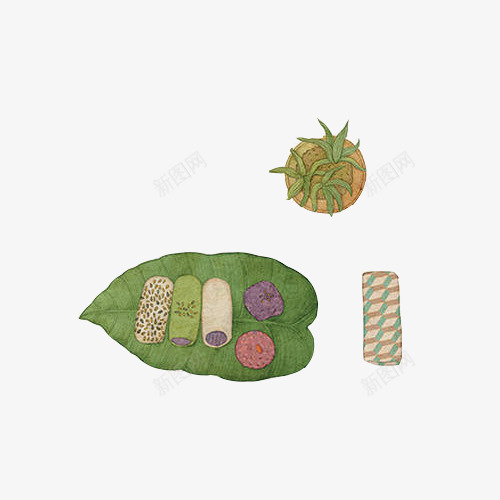 树叶上的面点手绘画片png免抠素材_新图网 https://ixintu.com 树叶 水彩画 甜食 盆栽 糕点 铺垫