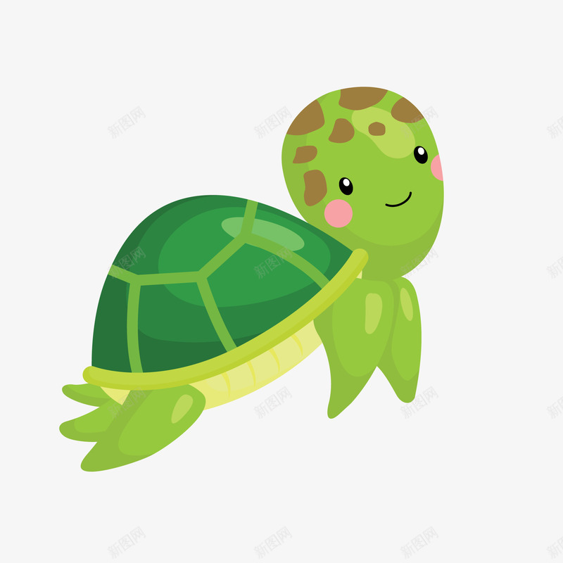 海龟动物矢量图ai免抠素材_新图网 https://ixintu.com 动物设计 卡通 海洋动物 海龟 绿色 矢量图