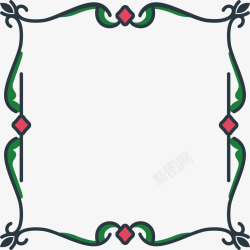 圣诞节绿色花藤边框素材