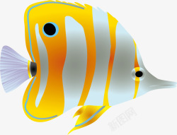 黄色卡通热带鱼素材