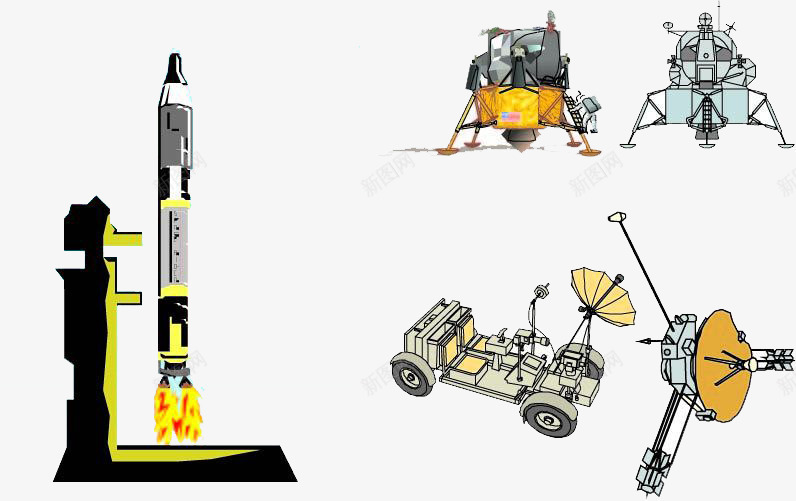 火箭雷达png免抠素材_新图网 https://ixintu.com 卫星发射 气体 火焰 火箭发射 火箭喷火 科技 航天 雷达