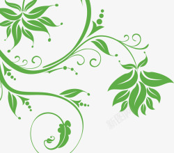 绿色植物花纹素材