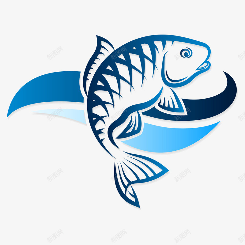 蓝色鱼png免抠素材_新图网 https://ixintu.com 卡通鱼 水中生物 海洋生物 海洋鱼 海鱼 矢量鱼 鱼 鱼儿