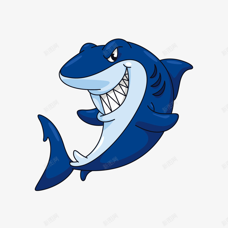 蓝色鲨鱼矢量图ai免抠素材_新图网 https://ixintu.com 动物 大海 海洋 牙齿锋利 矢量图 蓝色 鲨鱼 鲨鱼嘴