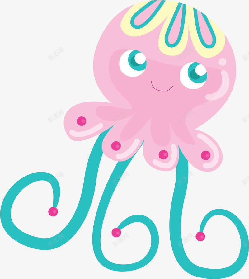 卡通粉红色海洋水母矢量图ai免抠素材_新图网 https://ixintu.com 卡通水母 水母 海洋 海洋生物 矢量png 矢量图 粉色水母 红色水母