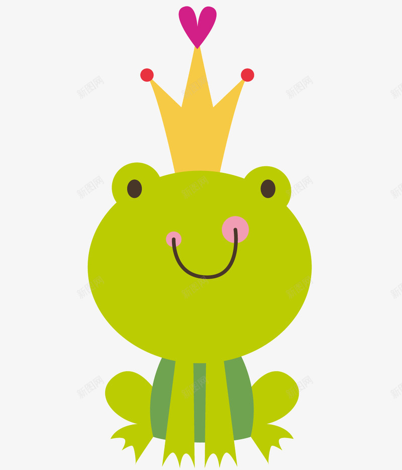 戴皇冠的小青蛙png免抠素材_新图网 https://ixintu.com 动物 卡通 可爱的青蛙 戴皇冠的青蛙 皇冠 矢量素材