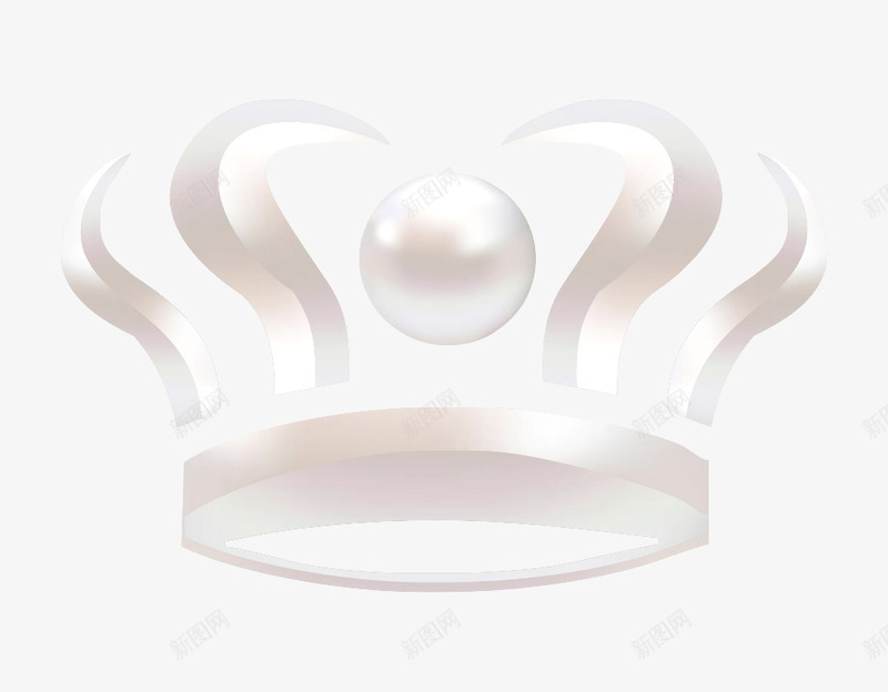 白色珍珠皇冠png免抠素材_新图网 https://ixintu.com 一顶 一颗 一颗大珍珠 手绘 珍珠 白色的 皇冠 简图 装饰