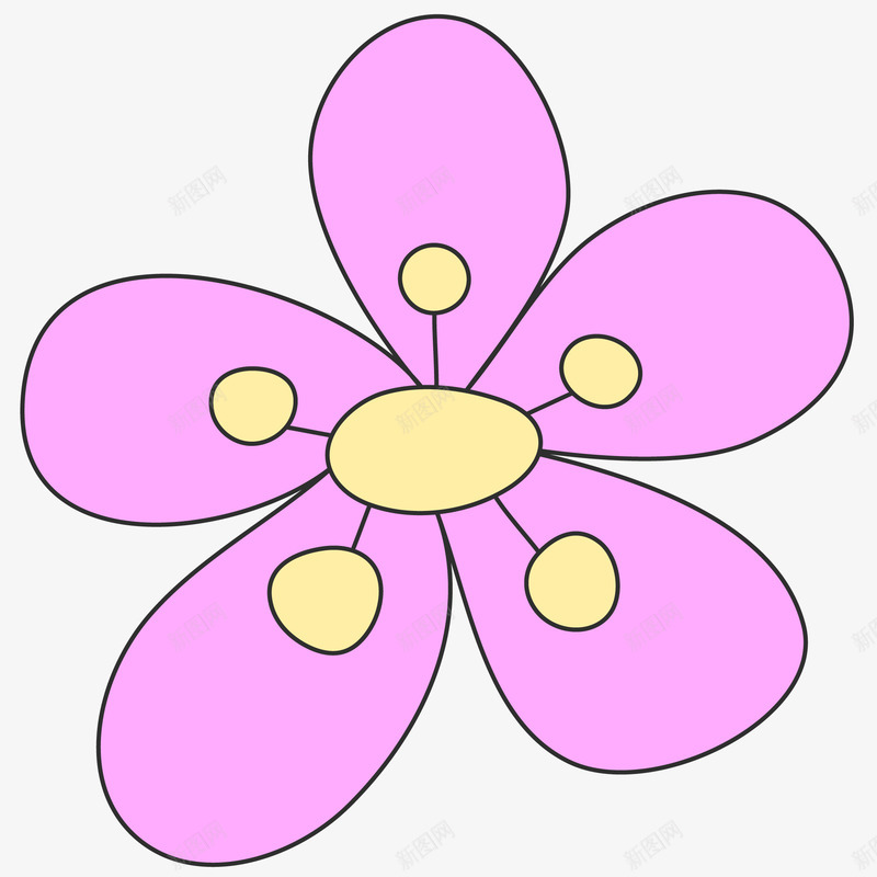 花朵简笔画png免抠素材_新图网 https://ixintu.com 儿童画 儿童绘画 可爱小花 小花 幼儿绘画 粉色花朵 花朵