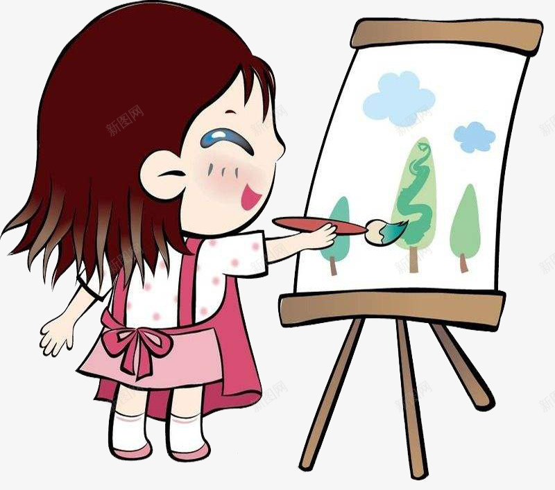 小孩绘画png免抠素材_新图网 https://ixintu.com 卡通画师 小孩画师 小孩画画 手绘画师 画师 画师画画 绘画师
