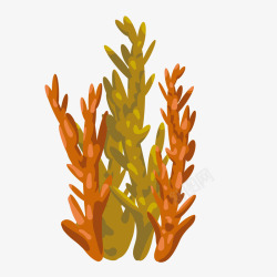 黄色接骨样式珊瑚矢量图素材