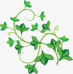 绿色树叶装饰图案矢量图素材