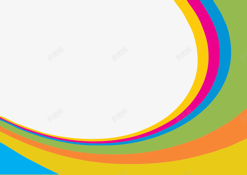 弧度色彩条png免抠素材_新图网 https://ixintu.com 多种颜色 弧度 条纹
