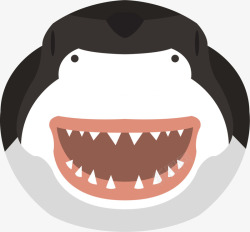 咧嘴鲨鱼黑色立体咧嘴鲨鱼高清图片