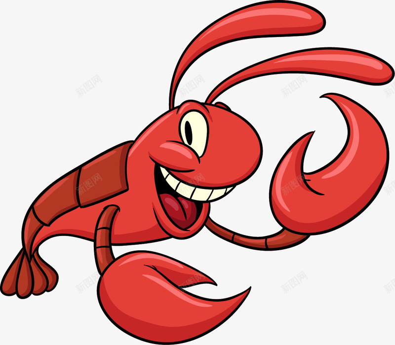 卡通手绘虾png免抠素材_新图网 https://ixintu.com 卡通动物 手绘 海底动物 海洋生物 虾 鱼类 龙虾